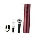 thumbnail image 3 of Abridor de vino eléctrico con base de carga USB, aireador y tapón de vacío para el hogar. Rojo, 3 of 9