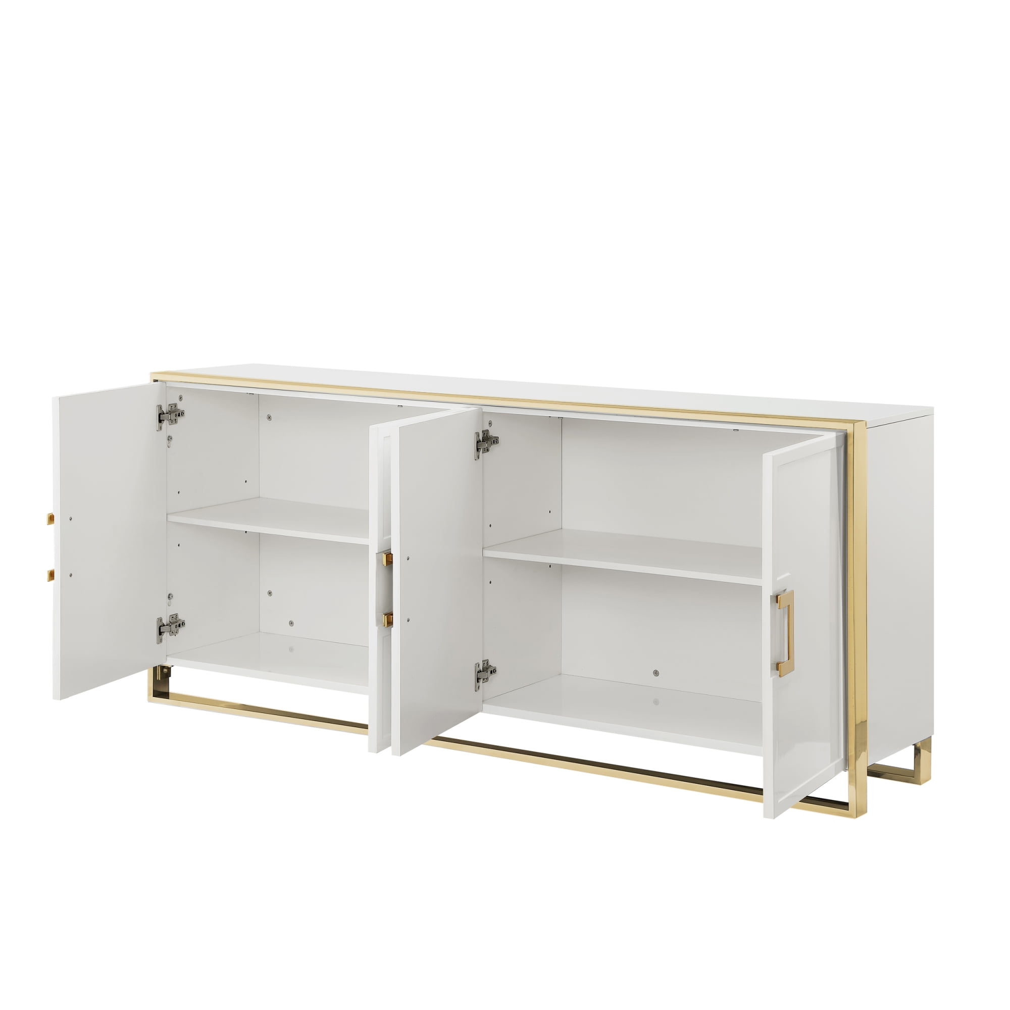  Aisurun Storage Cabinet Sideboard Buffet Cabinet Storage  Cupboard with 4 Doors & Square Metal Legs for Living Room Kitchen Entryway  (White) - Buffets & Sideboards
