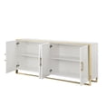 thumbnail image 4 of Ailani White Sideboard/Buffet - 4 Doors, Polished Gold Handle and Leg Tip, 2 Adjustable Shelves, 4 of 10