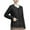 Black, variant on Women's Autumn/Winter Button-Front Short Coat: Lightweight Padded Warmth w/ Wave-Stitch Pockets, Non-Hooded