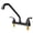 Matte Black, variant on RV Camper Kitchen Sink Faucet, 8 Inch Centerset 2 Handles Design, High Arc 360° Swivel Spout, Compatible with 8in 2/3 Holes Sinks for Motorhomes, Travel Trailers & Mobile Kitchens