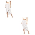 thumbnail image 2 of Sonducket de mujer de cintura alta Casual Irregular reemplazo de otoño transpirable Color sólido plisado hogar Oficina niñas faldas XS XS Blanco 2Conjunto, 2 of 6