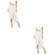 thumbnail image 4 of Guardurnaity de mujer, informal, de otoño, fácil de combinar, plisada, para oficina en casa, para viajar, para chicas, faldas para mujer, XL, XL Blanco 2Conjunto, 4 of 6