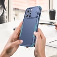 thumbnail image 5 of SaniMore for iPhone 13 Pro (6.1" 2021) Case, [Sliding Camera Window] Wireless Charging Shockproof Drop Resistant Hybird PC TPU Anti-slip Heavy Duty Protective Shell for iPhone 13 Pro, Navy+Green, 5 of 7