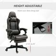 thumbnail image 4 of Vinsetto Racing Gaming Chair Diamond PU Leather Office Gamer Chair High Back Swivel Recliner with Footrest, Lumbar Support, Adjustable Height, Brown, 4 of 10