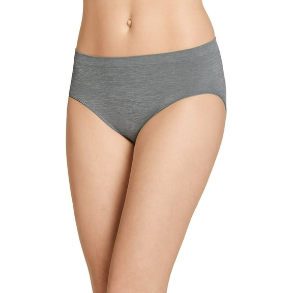 Jockey Smooth and Shine Seamfree Heathered Hi Cut Underwear 2188 Steel Magnolia Size 5