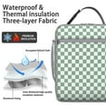 thumbnail image 2 of Abstract Plaid Insulated Lunch Bag – Retro Checkered and Striped Fusion with Rustic Farmhouse Style, Waterproof Thermal Bento Tote for Picnic, Work, or School, 2 of 3