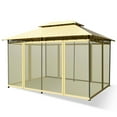 thumbnail image 1 of Gymax 2-Tier 10'x13' Steel Gazebo Canopy Tent Shelter Patio Garden Outdoor Netting Beige, 1 of 10