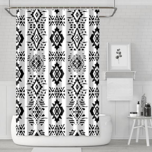 Boho Floral Shower Curtain 72x72 Inches - Tropical Leaves, Vintage Botanical Print, Waterproof Fabric for Chic Bathroom Decor, Modern Farmhouse & Bohemian Style