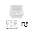 thumbnail image 1 of 18" White Fireclay Farmhouse Undermount Kitchen Sink with Bottom Grid and Strainer, 1 of 10