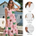 thumbnail image 6 of Uorisanigo Candy Canes Couple Matching Outfit Christmas Bow Button-Down Shirt for Men Men's Short Sleeve Beach Shirt and Womens Midi Dress Size XS V-neck Summer Dresses, 6 of 7