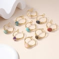 thumbnail image 3 of Xiao Hua Anillo natural hecho a mano, adecuado para hombres y mujeres, anillo de hilo dorado hecho a mano con piedra triturada de cristal natural (azul), 3 of 5