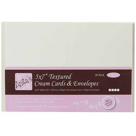 Anita's Textured Cards/Envelopes, 5" x 7", 20pk