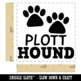 thumbnail image 2 of Plott Hound Dog Paw Prints Fun Text Self-Inking Rubber Stamp Ink Stamper - Sky Blue Ink - Small 1 Inch, 2 of 7