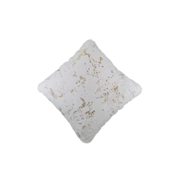 Brea BREAPIL8011818 18 x 18 in. Faux Rabbit Fur Square Pillow, White & Gold