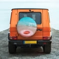 thumbnail image 6 of Sikiie Pink Float Ring On Beach PVC Leather Spare Tire Wheel Cover Spare Tire Cover, for Car Truck SUV Camper Trailer Universal Fit(14-17in)-16 inch, 6 of 6
