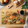 thumbnail image 2 of Fall Placemats Set of 4, Thanksgiving Country Harvest Pumpkins Cardinal Washable Wipeable Table Mats for Dining Tables, Indoor Outdoor Kitchen Place Mats for Holiday Party Table Decor, 2 of 9