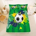 thumbnail image 5 of Erosebridal Kids Football Soccer Queen Sheet Sets,Boys Ball Games Colorful Splatter Ink Bed Set 4pcs, 5 of 6