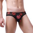 thumbnail image 1 of Vedolay Panties Mens Bikini Underwear Flower print Briefs Thongs Low Waist Underwear Briefs,Black L, 1 of 5
