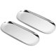 thumbnail image 1 of Juego de 2 bandejas ovaladas plateadas de acero inoxidable para guardar servilletas, té, frutas, cosméticos, joyas (grande x 2), 1 of 1