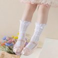 thumbnail image 4 of JUNWELL 1 Pair Girl‘s Lace Bowknot Heart Pattern Mid-Calf Mesh Stockings  Suitable For Daily Wear, 4 of 7