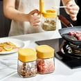 thumbnail image 2 of CNKOO 1 Set Seasoning Jar Waterproof Large Capacity Good Sealing Visual Glass Flip Lid Seasoning Box Set with Spoons Kitchen Supplies, 2 of 12
