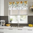 thumbnail image 4 of Sunflowers Curtain Valances for Windows, Kitchen Valance Window Treatments Panel 2 Pack, Eucalyptus Leaves Spring Floral Summer Botancial Rod Pocket Short Curtains for Bathroom Bedroom 60 x 18 Inch, 4 of 8
