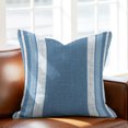thumbnail image 5 of Throw Pillow Covers 18x18 Inch, Vintage Steel Blue Striped Decorative Pillow Cases for Couch Sofa Bed, Farmhouse Modern Stripes Boho Cotton Linen Square Home Decor Pillowcases with Hidden Zipper, 5 of 9