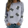 thumbnail image 2 of Spooky Boo Ghost Halloween Sweatshirts for Women 2025 Long Sleeve Crewneck Ghost Graphic Sweatshirt Pullover Tops, 2 of 5