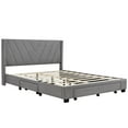 thumbnail image 6 of Bellemave Queen Size Linen Upholstered Platform Bed Frames with 3 Storage Drawers,Queen Storage Bed with Headboard & Wood Slat Support for Bedroom Boys Girls Small Space,Gray, 6 of 11