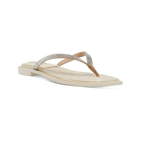 

Steve Madden Womens Abela Faux Leather Thong Flip-Flops