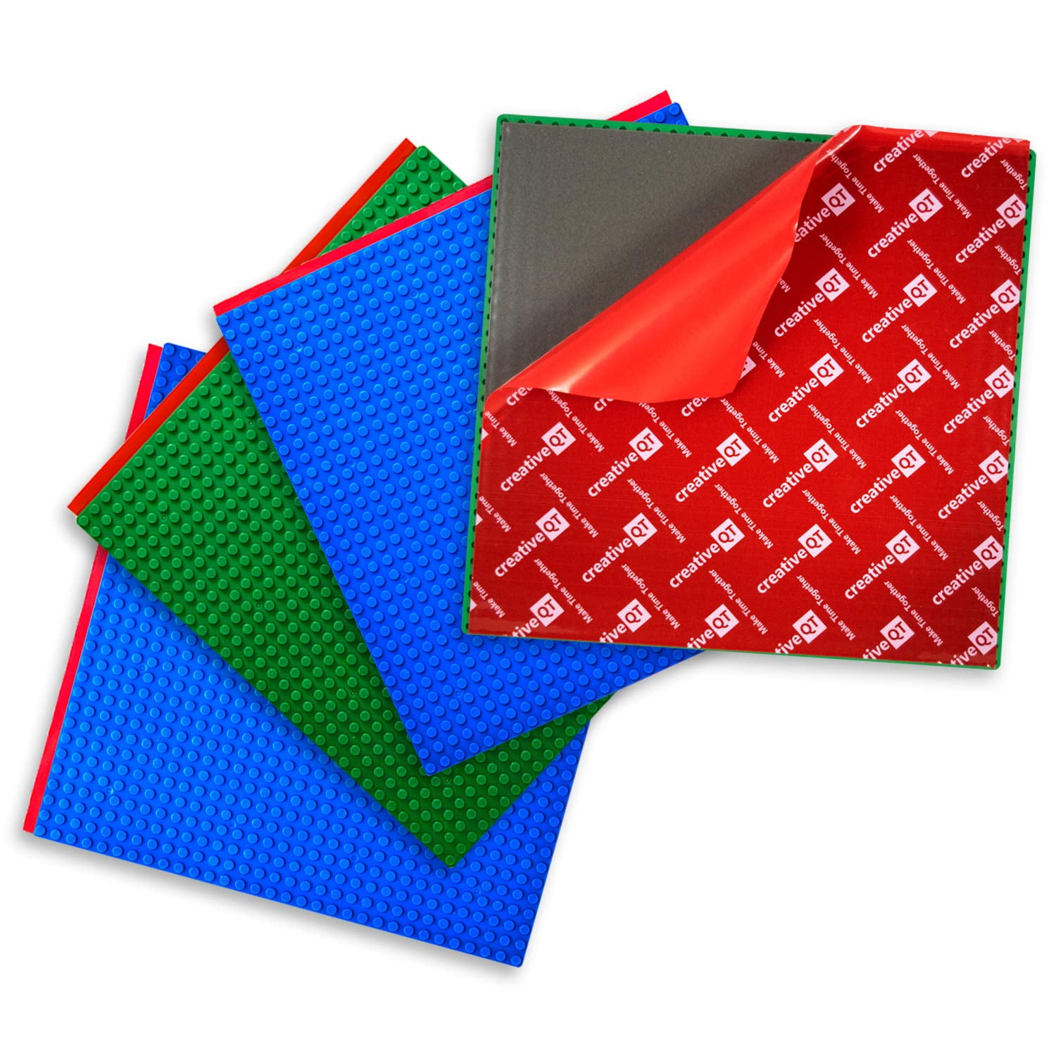 Green EKIND 6 PCS Self Adhesive Classic Building Brick Plate 10 x 10 Compatible with Building Brickyard Blocks All Major Brands