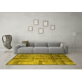thumbnail image 3 of Ahgly Company Indoor Round Abstract Yellow Modern Area Rugs, 3' Round, 3 of 4