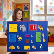 HOOJOJO Dear Zoo Felt Story Set, 17PCS Animal & Crate Felt with Hook-and-Loop Dots, Interactive Classroom Storytelling Prop for Ages 3+, Preschool Teaching Aid