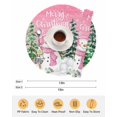 thumbnail image 6 of 15 Inch Round Placemats Set of 6, Pink Christmas Non Slip Heat Insulation PP Table Mats, Snowman Xmas Tree Elk Snowflake Washable Place Mats for Kitchen Dining Party Table Decor, 6 of 7