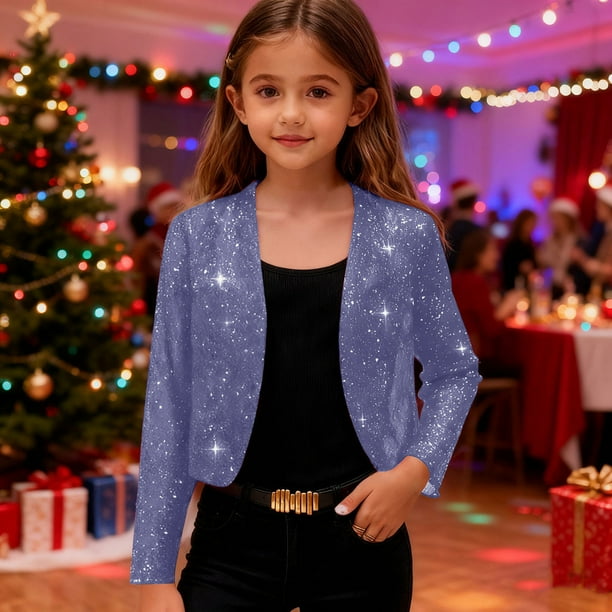 Abrigo chal informal de manga larga para niños de 4 a 14 años, de color liso, fino, transpirable y de tela brillante.
