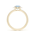 thumbnail image 2 of ANGARA Natural Vintage Style Claw-Set Round Aquamarine Halo Ring in 14K Yellow Gold for Women (Size-6mm) | March Birthstone, Birthday, Anniversary, Jewelry Gift for Women | Natural Aquamarine Ring, 2 of 9