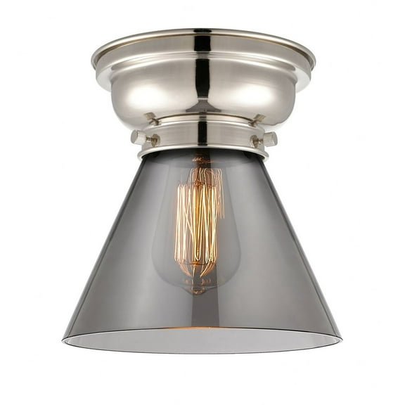 623-1F-PN-G43-Innovations Lighting-Cone - 1 Light Flush Mount In Industrial Style-7.4 Inches Tall and 7.75 Inches Wide-Polished Nickel Finish-Light