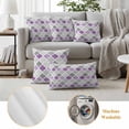 thumbnail image 6 of 2 Pack Outdoor Waterproof Throw Pillow Covers,Purple Grey Morocco Lattice Decorative Square Pillow Case Patio Pillowcases for Chair Couch Sofa 16x16in, 6 of 9