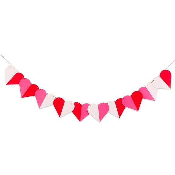 Heart Garland, Pink and Red, 7', Valentine's Day by Way To Celebrate