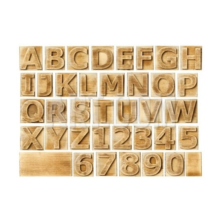 Wooden Alphabet  Blocks With Letters  And Numbers Print Wall  