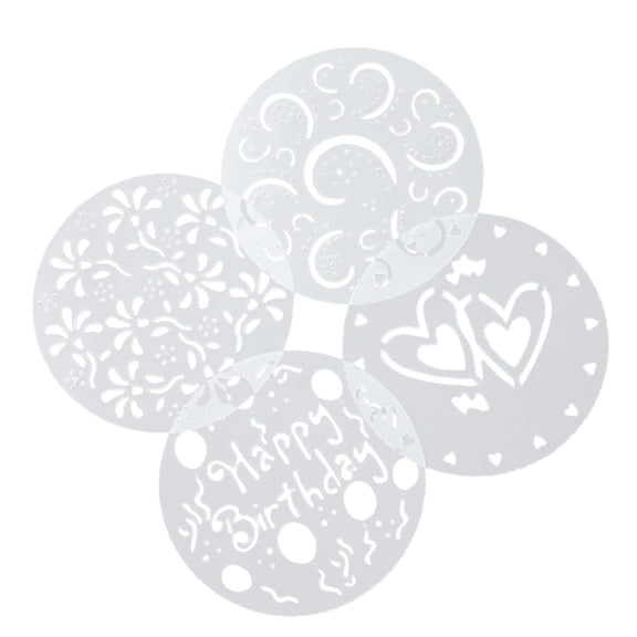 4 Pieces Easy to Use Cake Decoration Tools Plastic Stencil Set Flower Stencils Fondant Mold Birthday Cake Decoration