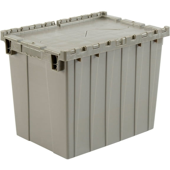 Global Industrial Plastic Attached Lid Shipping & Storage Container 21-7/8x15-1/