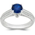 thumbnail image 2 of Arista Created Blue and White Sapphire Gemstone Women's Ring in Sterling Silver, 2 of 4