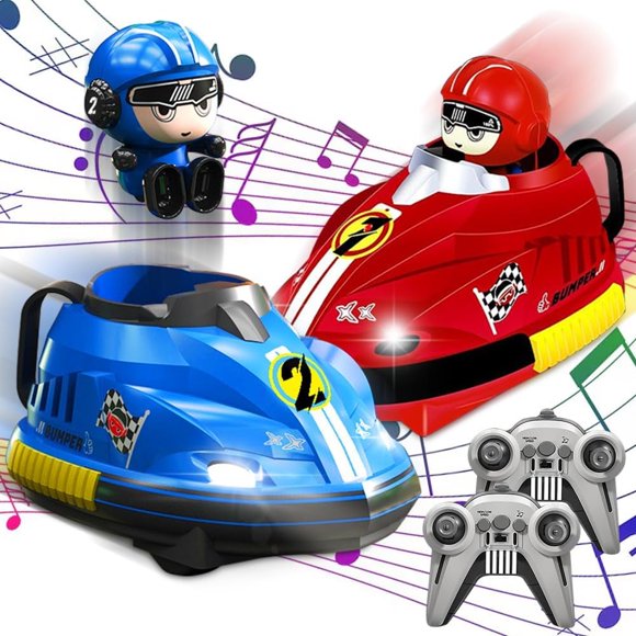 SKIKHN Remote Controlled Car, 2 Pack Rc Speed Bumper Cars Toys for Two Against Each Other, Remote Control Toy Cars, Mini Rc Scooter for Kids, Remote Controlled Mini Dump Vehicles