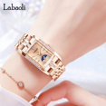 thumbnail image 5 of EXPLOJOY Stylish Ladies Quartz Watch – Diamond-Set Square Dial with Moon Phase and Steel Band, 5 of 9