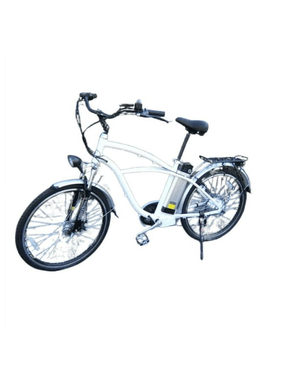 Electric Bicycle White Premium Electric City Commuter Bike - Lightweight & Fast Charging | Maximum Load- 350 Lbs | Speed Up to 20 Mph, 40 Mi Per Charge