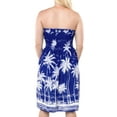 thumbnail image 2 of HAPPY BAY Women's Summer Boho Beach Backless Smocked Mini Swing Dress Tube Top Strapless Dresses for Women One Size Cobalt, Palm Tree, 2 of 5