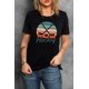 thumbnail image 3 of ABPHQTO Camiseta casual con círculo de rayas de arco iris sobre hielo de hockey negro para mujer, 3 of 5