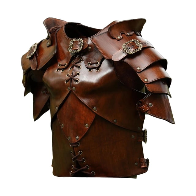 lionlar Gilet de Protection Médiéval pour Hommes avec Sangle Réglable Marron